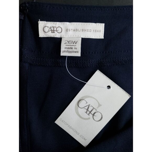 Cato Plus Size Pencil Skirt Womens 26W Blue Stretch Rayon Blend High Rise - Picture 5 of 7